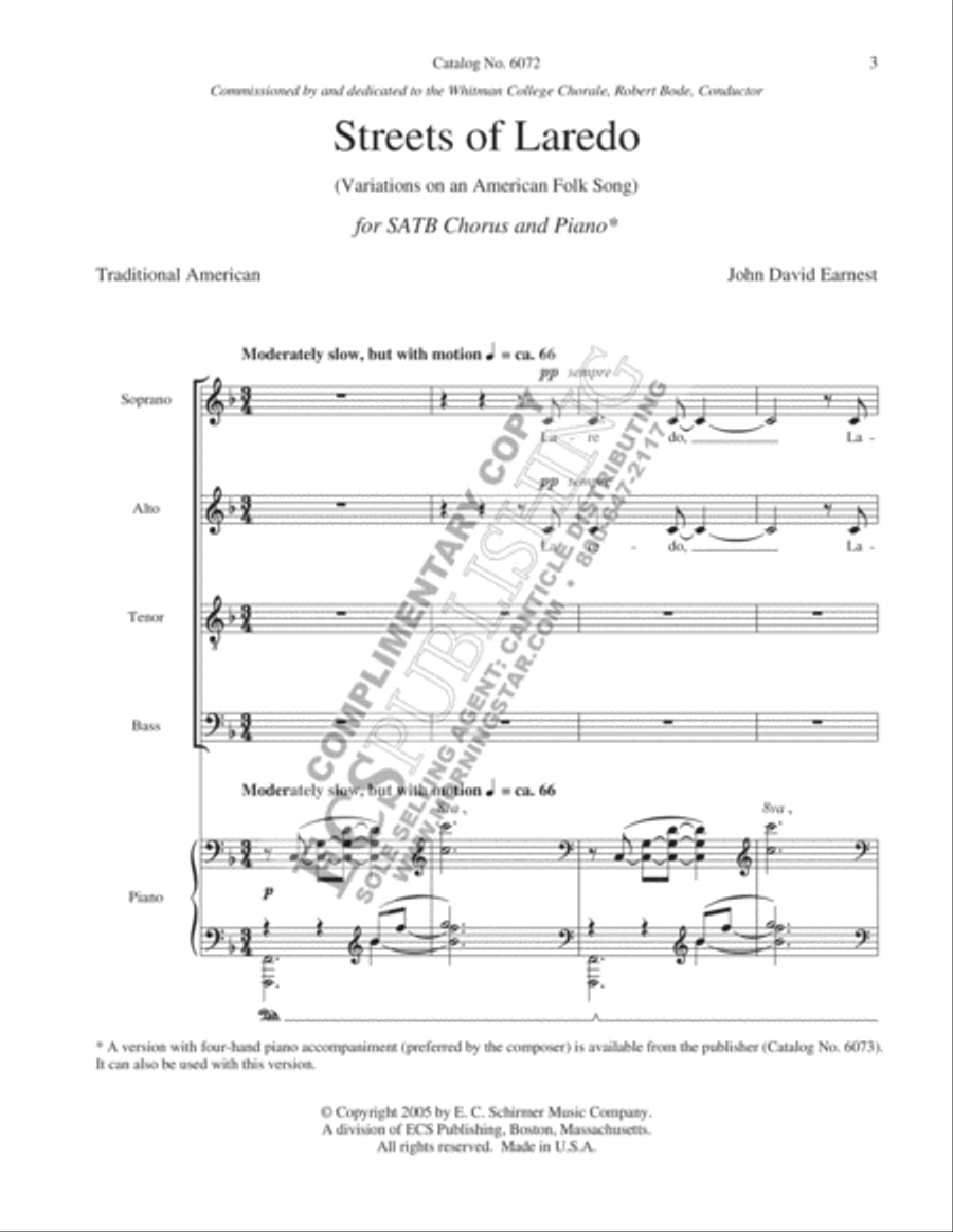Streets of Laredo 4-Part scores gallery preview page 2