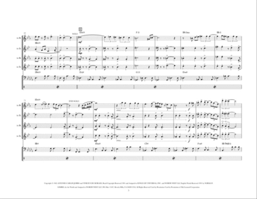 The Girl From Ipanema (Garota De Ipanema) Saxophone Quartet scores gallery preview page 6