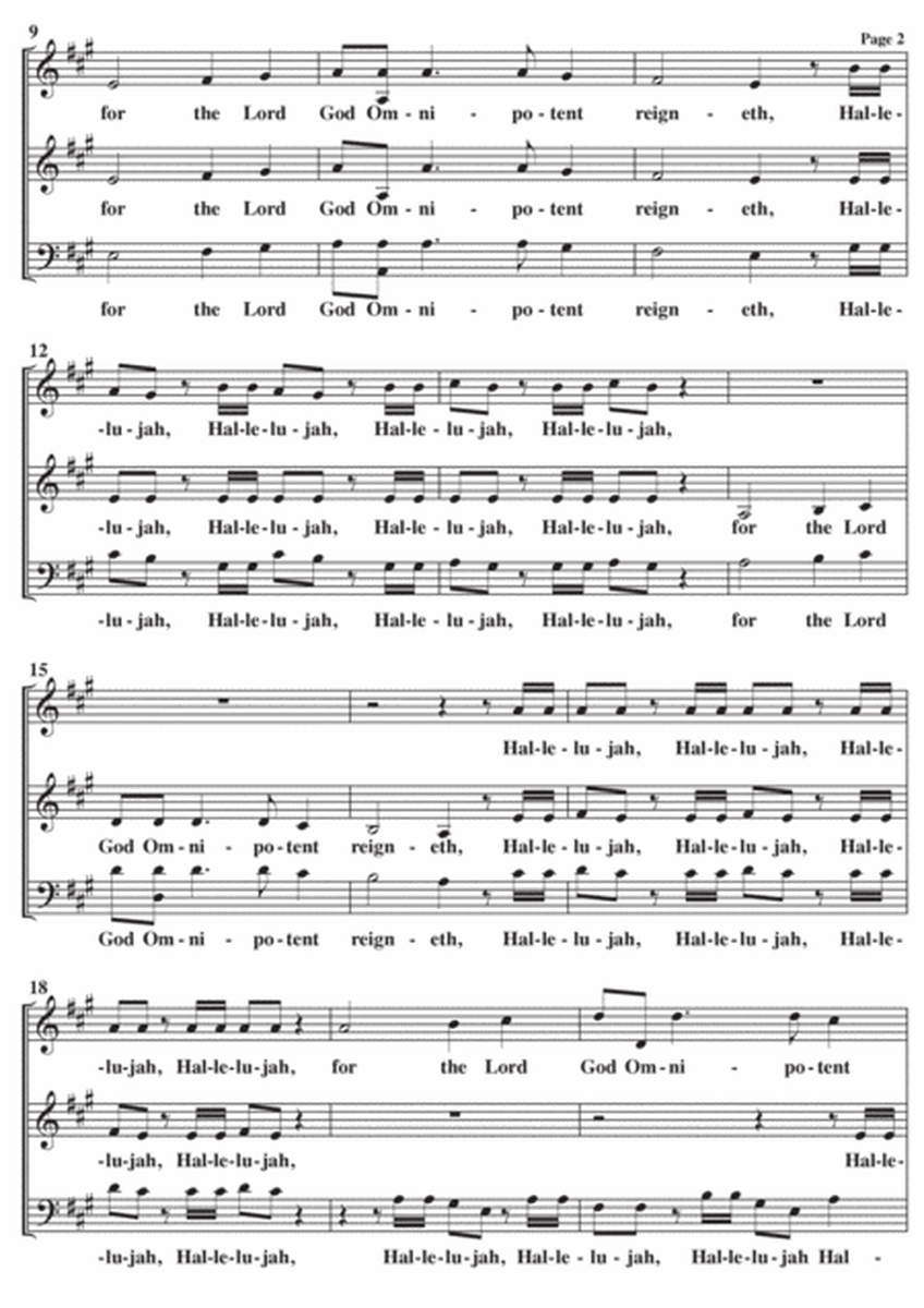 Hallelujah (G F Handel) A Cappella SAB image number null