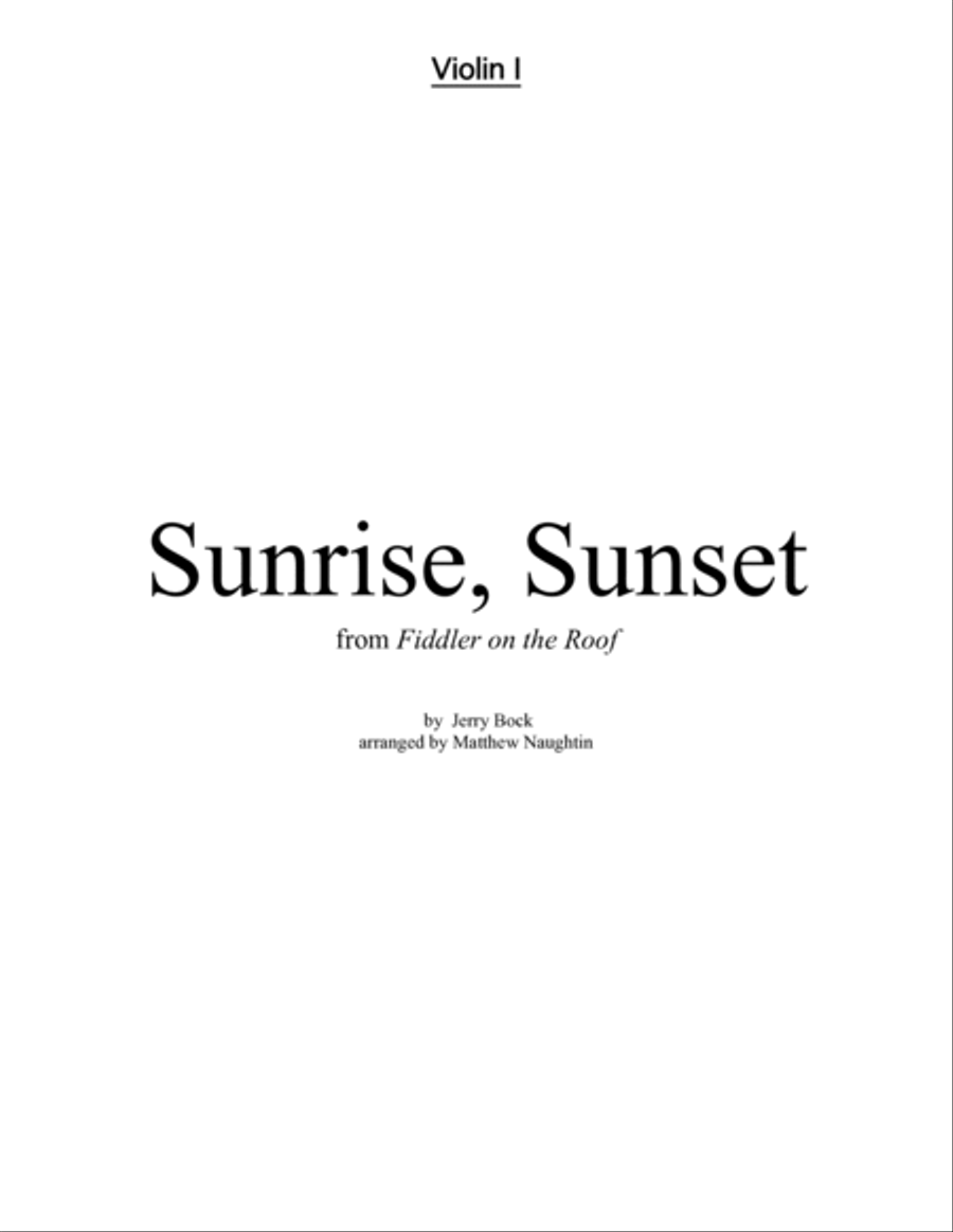 Sunrise, Sunset String Orchestra scores gallery preview page 5