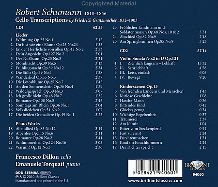 Cello Transcriptions: Schumann