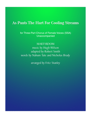 As Pants The Hart For Cooling Streams - SSA A Cappella
