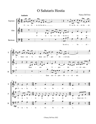 O Salutaris Hostia (Latin Motet for SAB Choir)