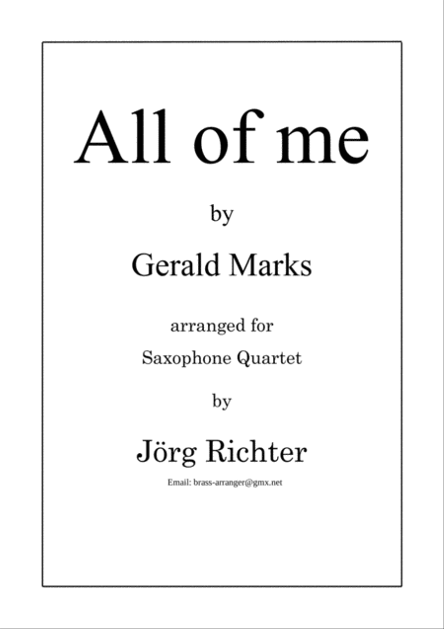 All Of Me Saxophone Quartet scores gallery preview page 1