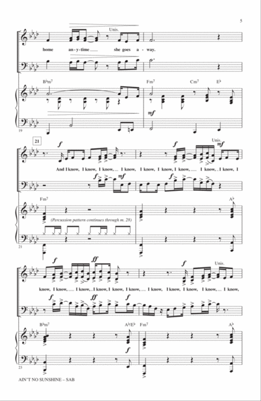 Ain't No Sunshine (arr. Mark Brymer) 3-Part scores gallery preview page 4