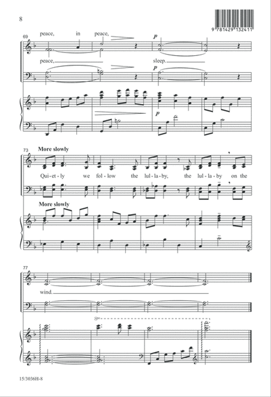 Lullaby on the Wind 4-Part scores gallery preview page 8