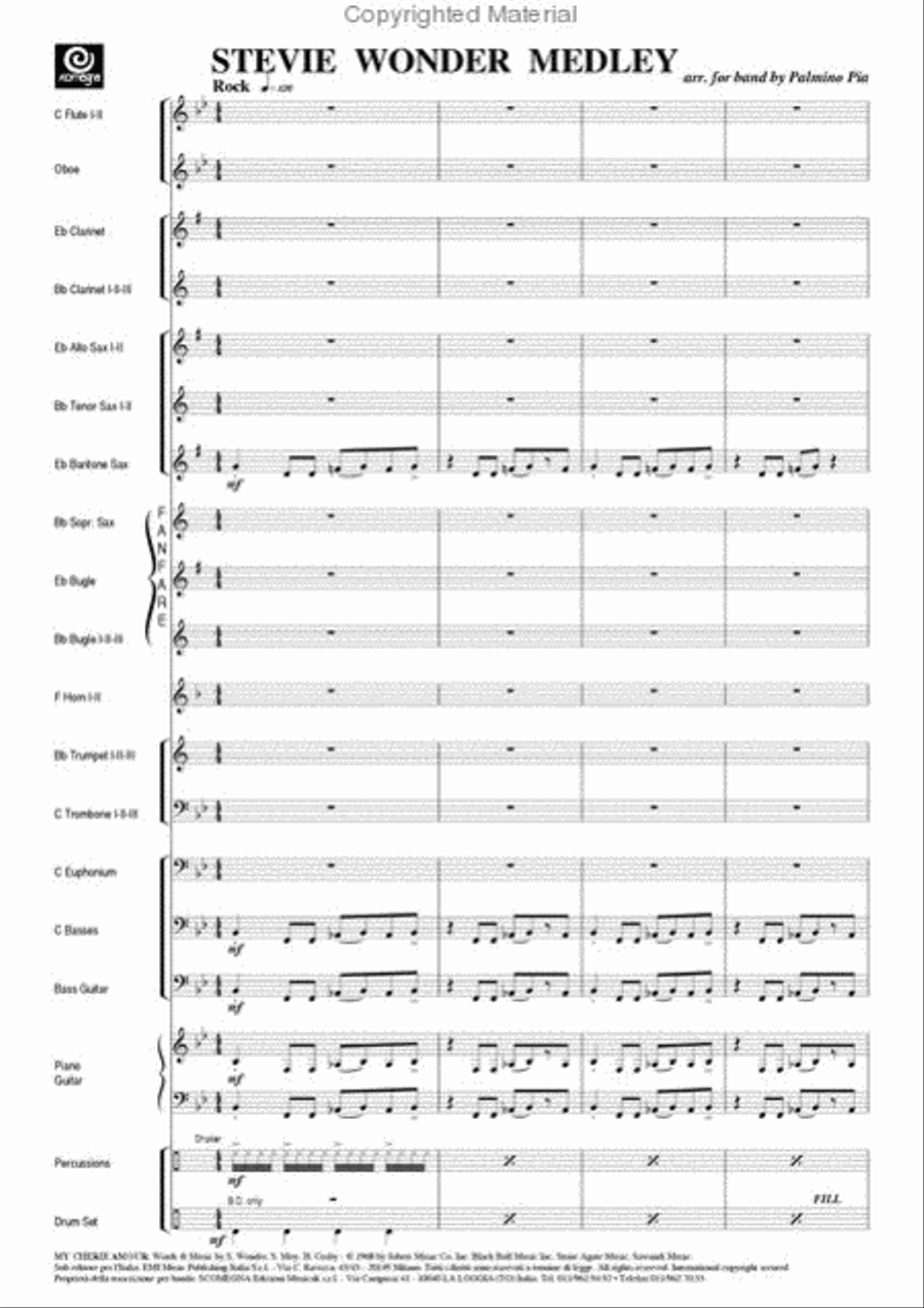 Stevie Wonder Medley Concert Band scores gallery preview page 3