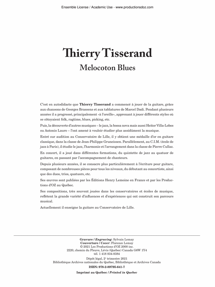 Melocoton Blues Guitar Ensemble scores gallery preview page 1