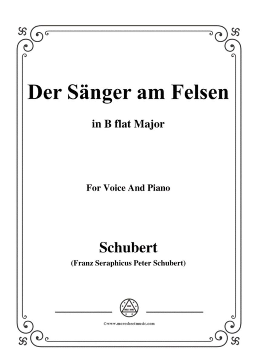 Schubert-Der Sänger am Felsen,in B flat Major,for Voice&Piano image number null