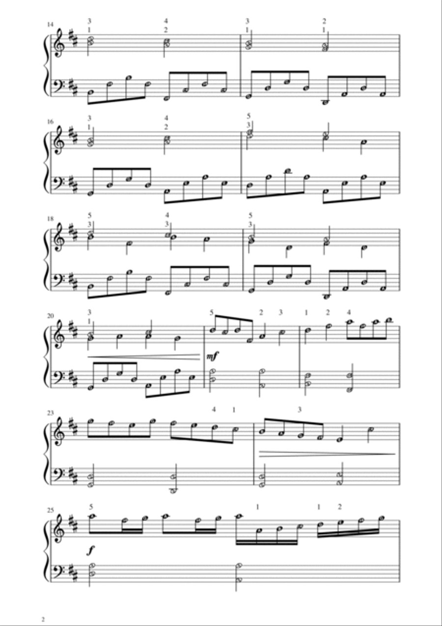 Canon in D (Pachelbel) | Piano Solo Easy Medium with note names Easy Piano scores gallery preview page 2