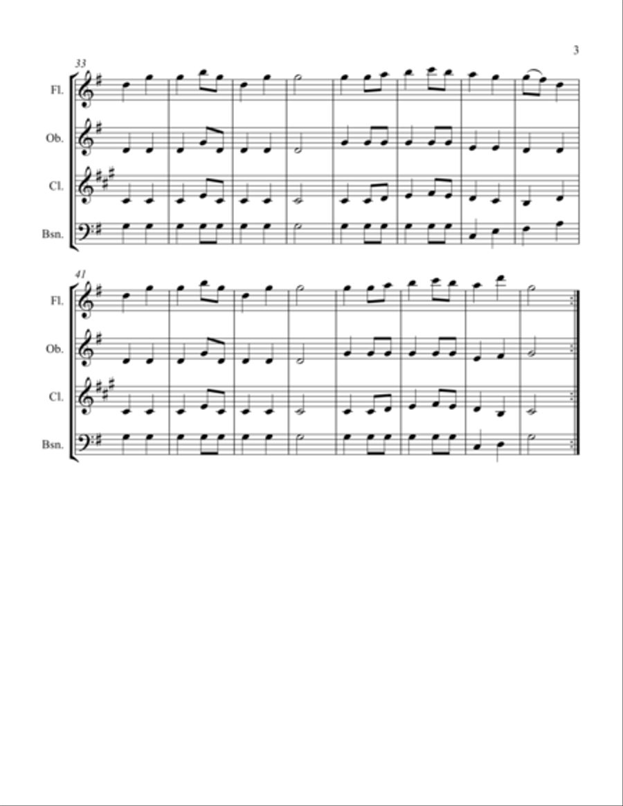 Now Is Born This Divine Christ-Child Woodwind Quartet scores gallery preview page 3