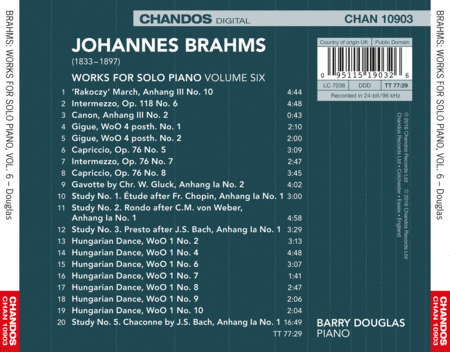 Brahms: Works for Solo Piano, Vol. 6