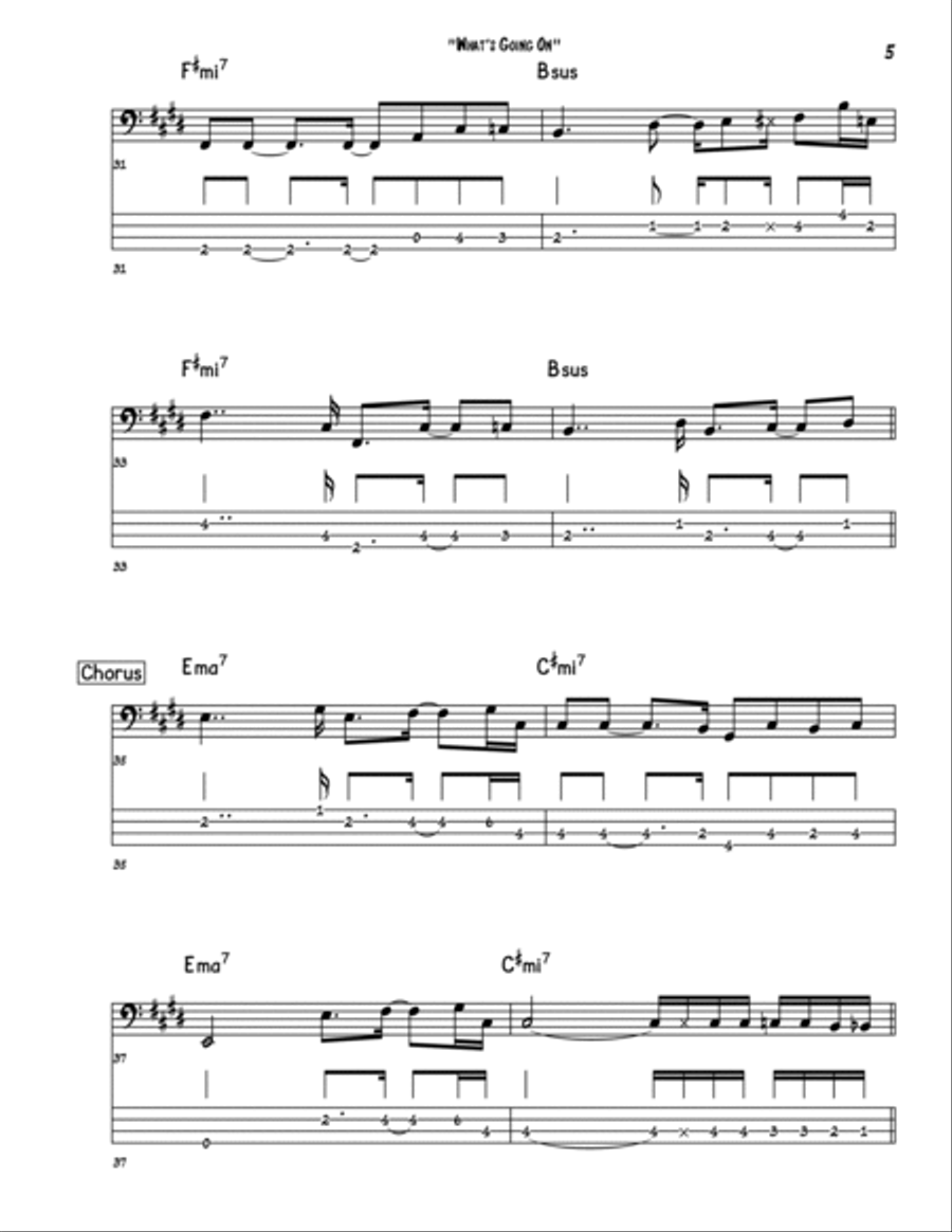 What's Going On Bass Guitar scores gallery preview page 5