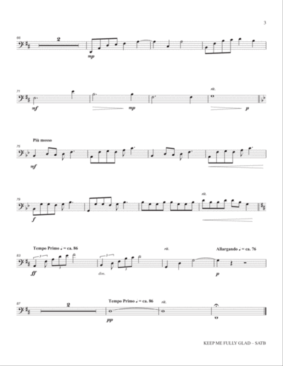 Keep Me Fully Glad - Cello Choir scores gallery preview page 12