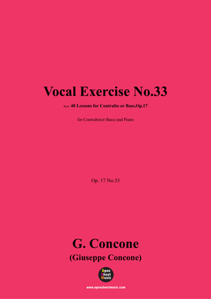 G. Concone-Vocal Exercise No.33,for Contralto(or Bass) and Piano