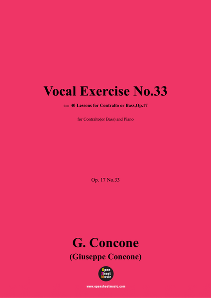 G. Concone-Vocal Exercise No.33,for Contralto(or Bass) and Piano image number null