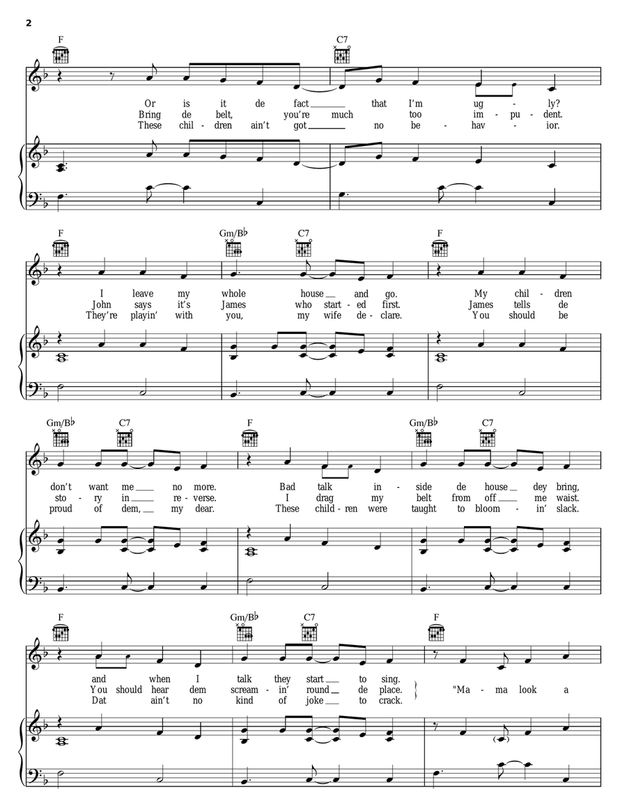 Mama Look A Boo Boo Piano, Vocal, Guitar scores gallery preview page 2