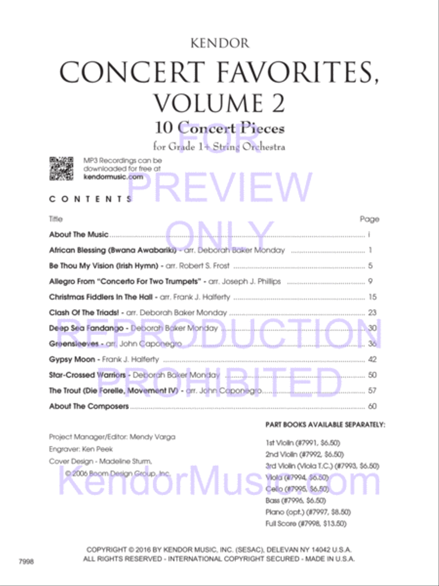 Kendor Concert Favorites, Volume 2 (Score) Score scores gallery preview page 2