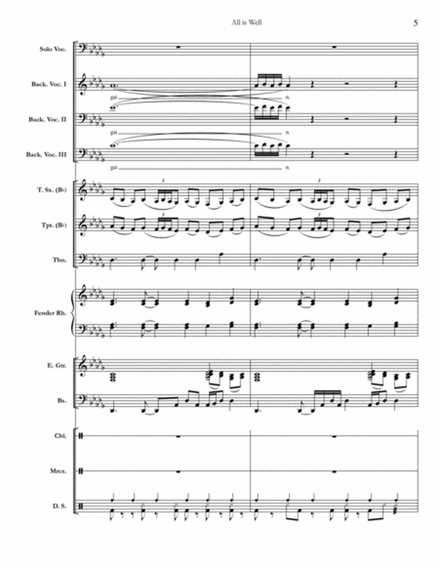 All is Well [Chicago] (full score & set of parts) image number null