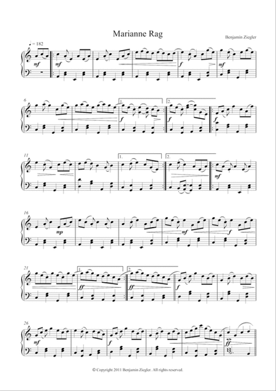 Marianne Rag Piano Solo scores gallery preview page 2