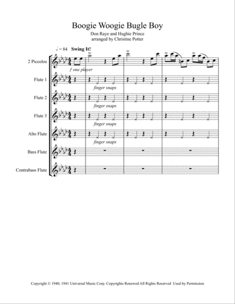 Boogie Woogie Bugle Boy Woodwind Ensemble scores gallery preview page 2