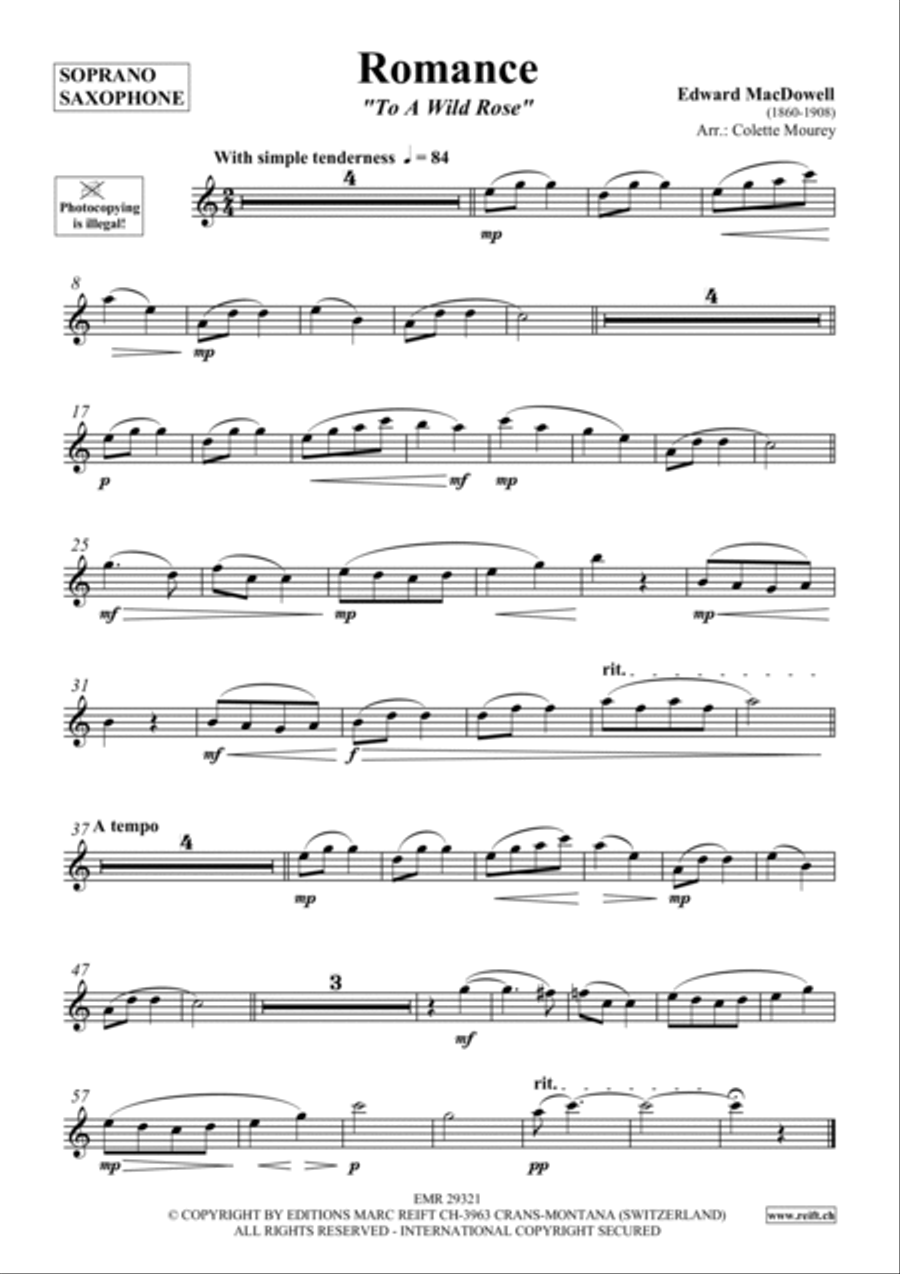 Romance Romance Soprano Saxophone scores gallery preview page 2