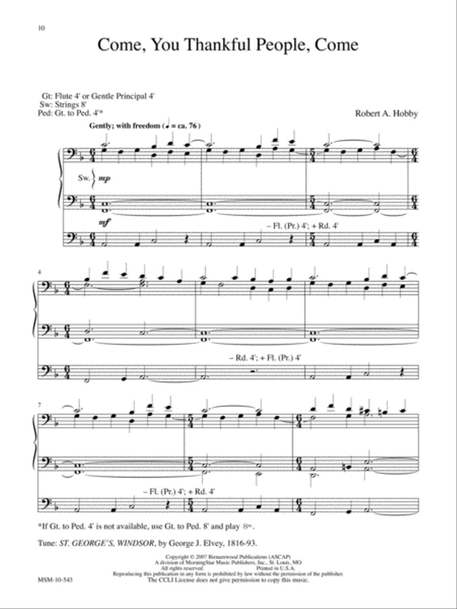 Three Hymns of Praise, Set 8 Organ scores gallery preview page 6