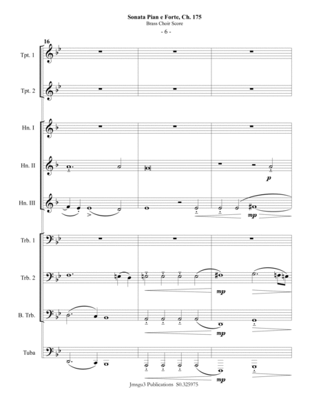 Gabrieli: Sonata Pian e Forte Ch. 175 for Brass Choir image number null