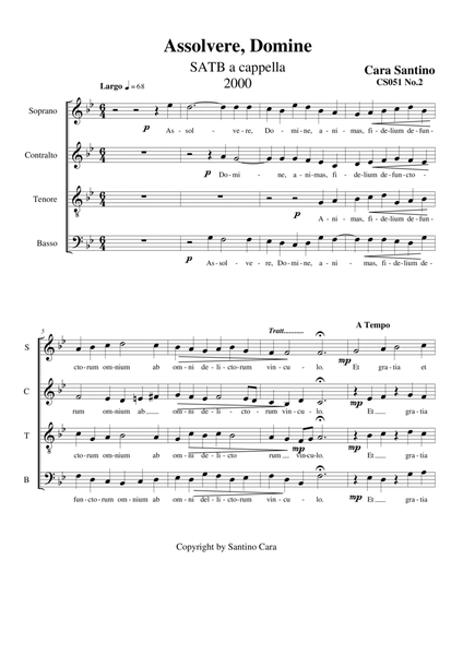Assolvere, Domine - Choir SATB a cappella image number null