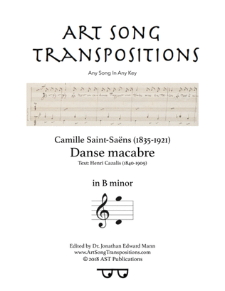 Book cover for SAINT-SAËNS: Danse macabre (transposed to B minor)