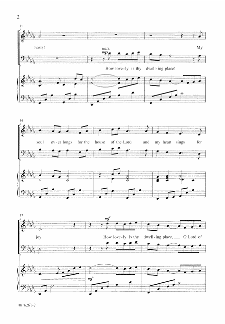 How Lovely Is Thy Dwelling Place 4-Part scores gallery preview page 2