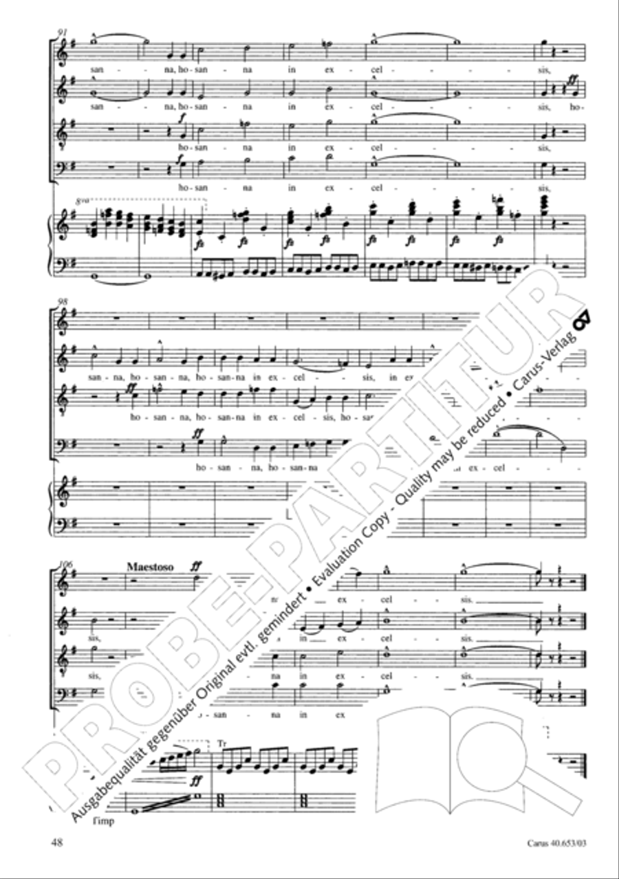Mass in D Major (Missa in D) 4-Part scores gallery preview page 49