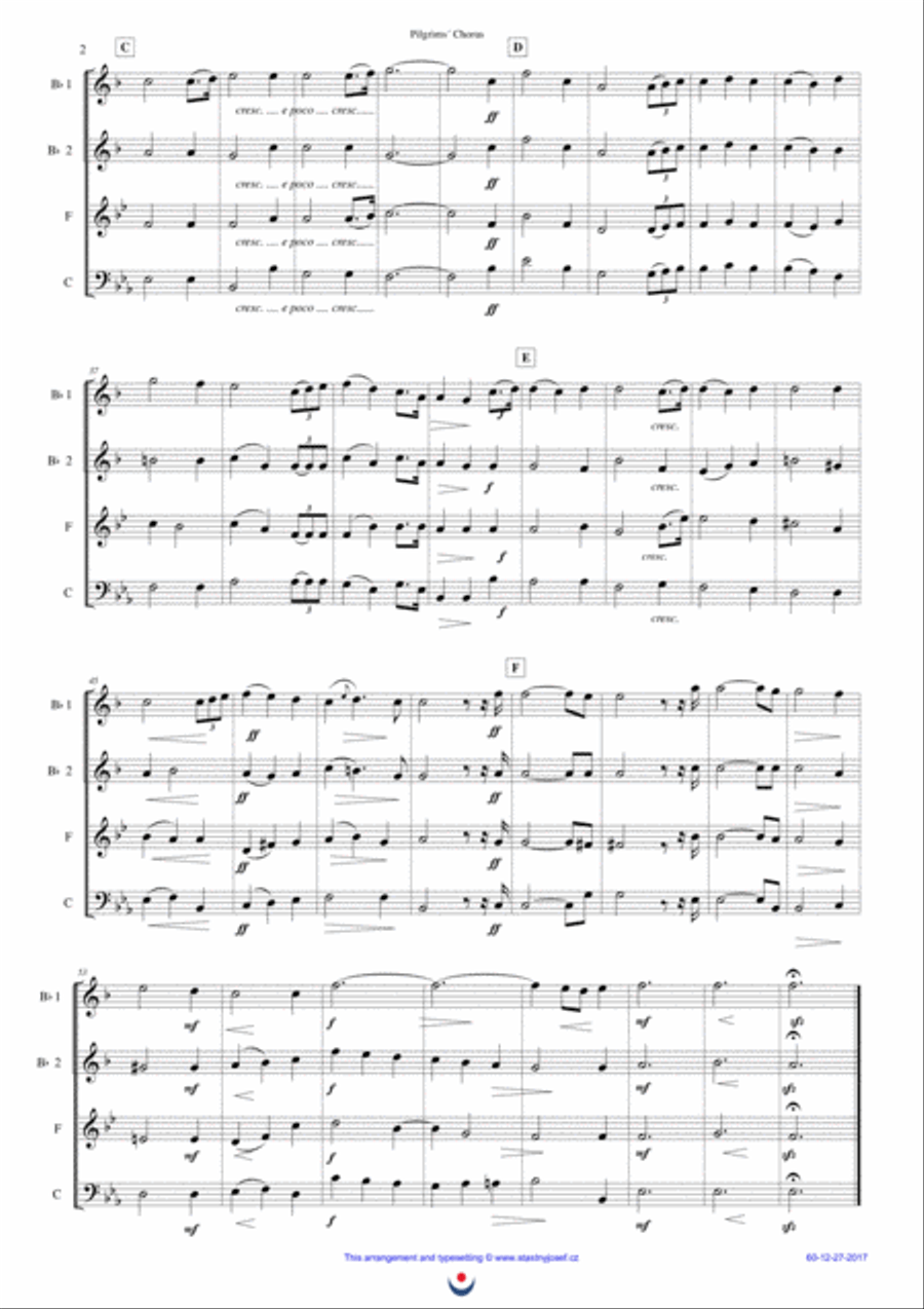 Pilgrims´ Chorus Choir scores gallery preview page 2
