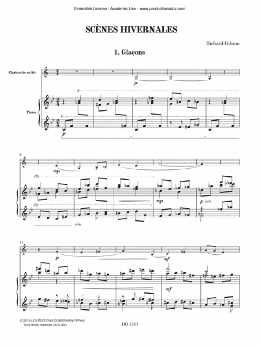 Scènes hivernales Clarinet Solo scores gallery preview page 3