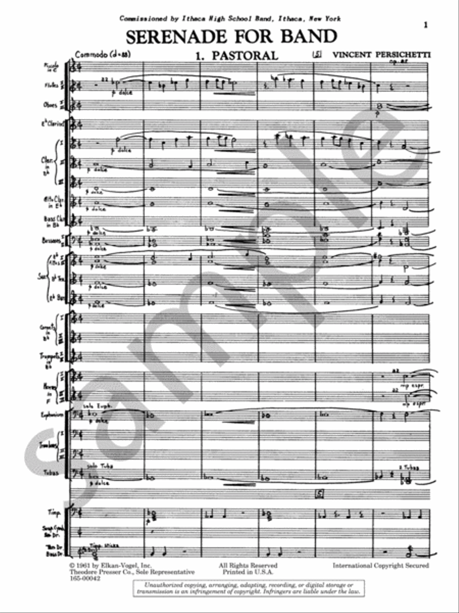 Serenade For Band Concert Band scores gallery preview page 5