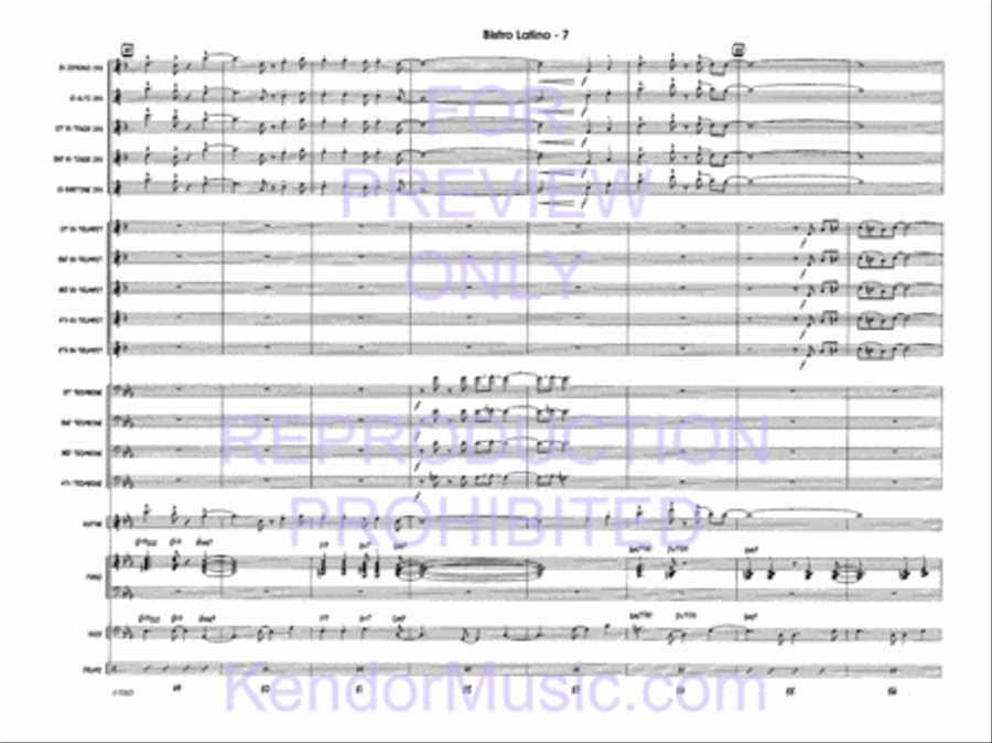 Bistro Latino (Full Score) Jazz Ensemble scores gallery preview page 9