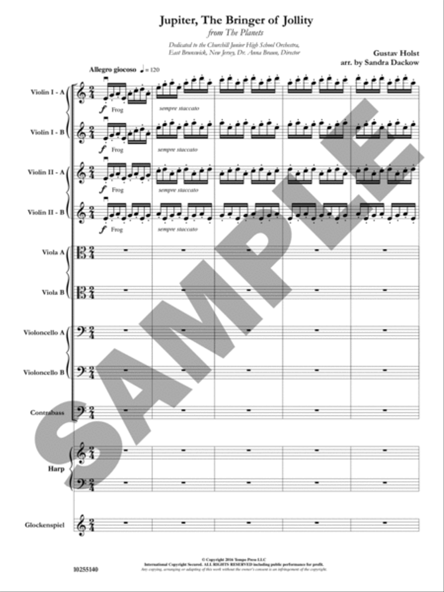 The Planets: Jupiter - Bringer of Jollity Orchestra scores gallery preview page 2