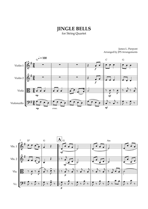 Jingle Bells for String Quartet in G major