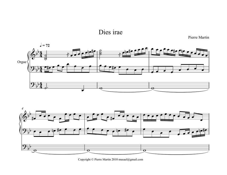 Dies Irae (organ) Organ Solo scores gallery preview page 1