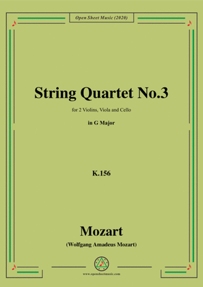 Book cover for Mozart-String Quartet No.3 in G Major,K.156