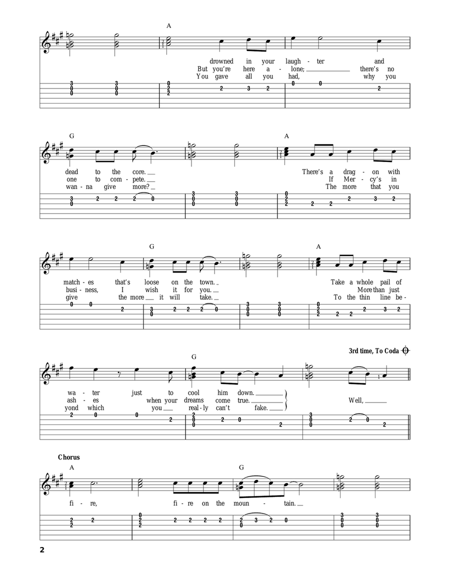 Fire On The Mountain Fire On The Mountain Acoustic Guitar scores gallery preview page 2