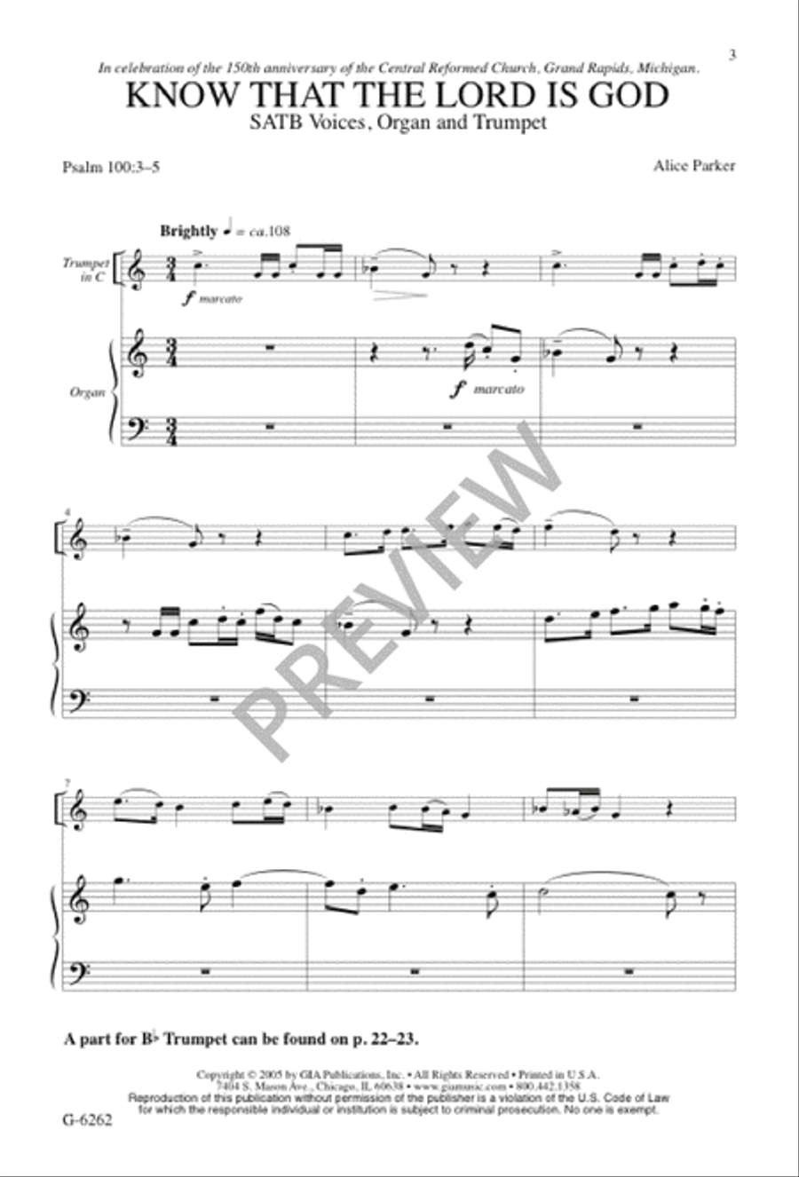 Know That the Lord Is God 4-Part scores gallery preview page 3