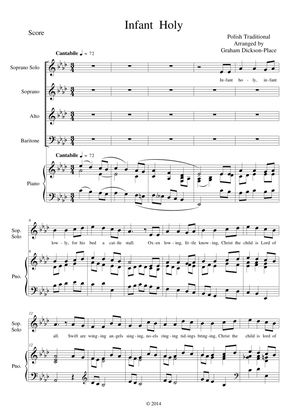Infant Holy, Infant Lowly. Trad Polish Arr. by Graham Dickson-Place SATB Piano/Organ