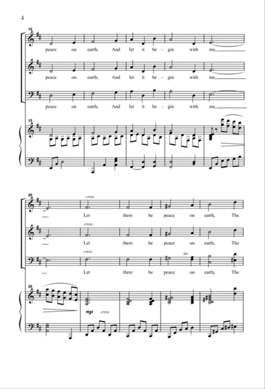 Let There Be Peace On Earth 4-Part scores gallery preview page 2