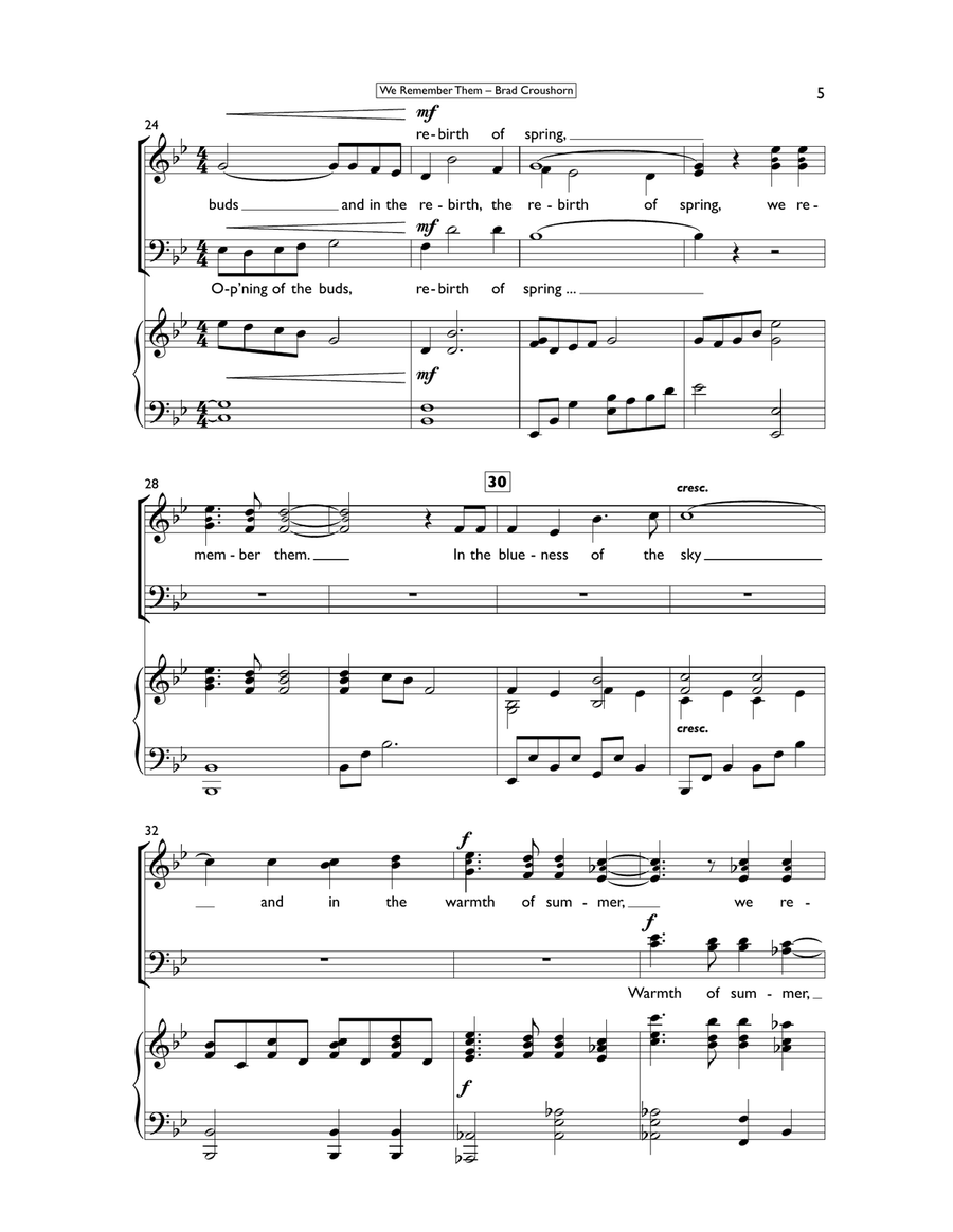 We Remember Them (A Litany of Remembrance) 4-Part scores gallery preview page 5