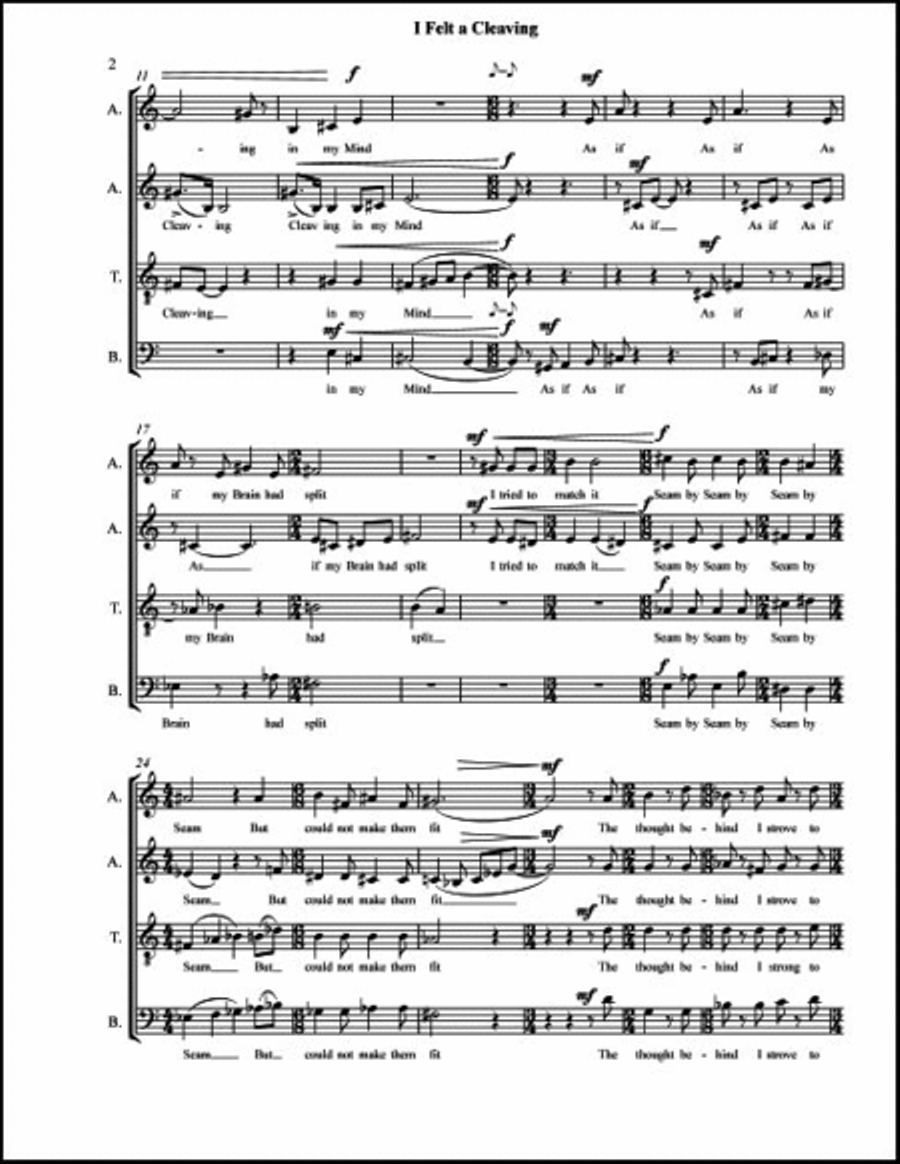 Four Poems by Emily Dickinson 4-Part scores gallery preview page 5
