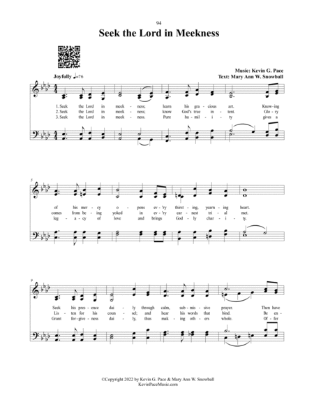 Seek the Lord in Meekness, a sacred hymn image number null