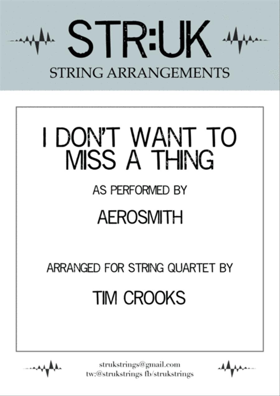 Book cover for I Don't Want To Miss A Thing