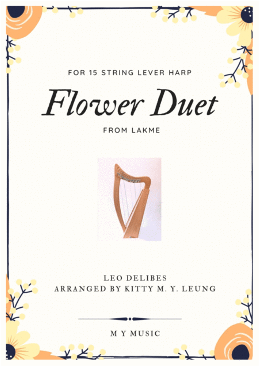 Flower Duet by Leo Delibes - 15 String Lever Harp Celtic Harp scores gallery preview page 1