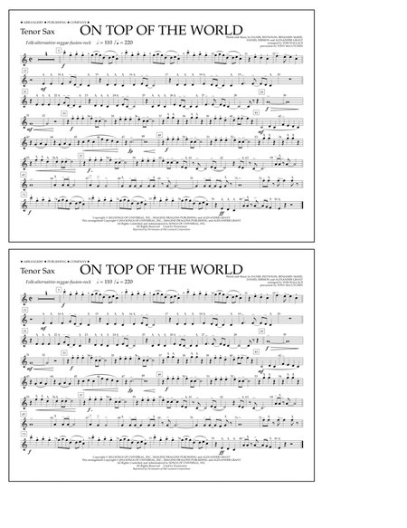 On Top of the World - Tenor Sax